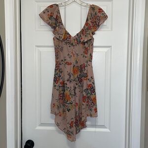 Rebecca Taylor Marlena FLoral Silk Ruffle Dress